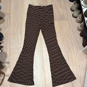 Free people embroidered stretchy flare pants